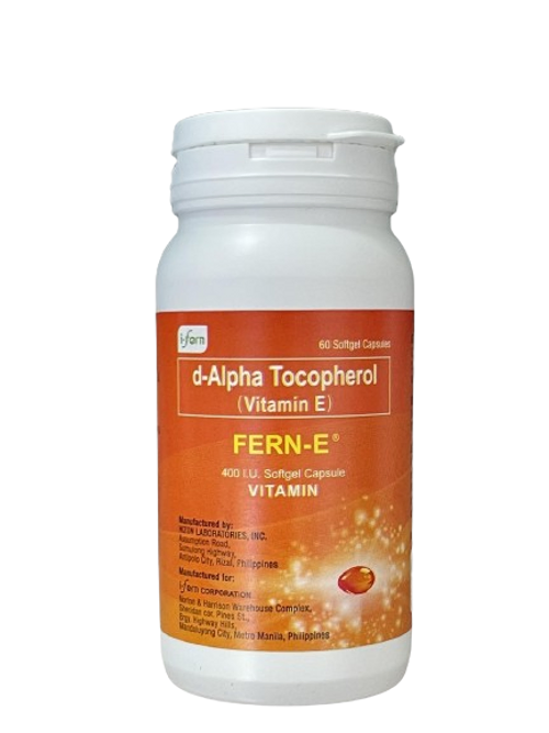 FERN-E d-Alpha Tocopherol (Vitamin E) 60 Softgel Capsules (400 I.U.)